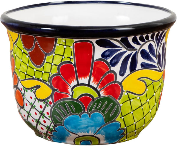 Handcrafted Talavera Ceramic Planter Pot (12.5 Inch)