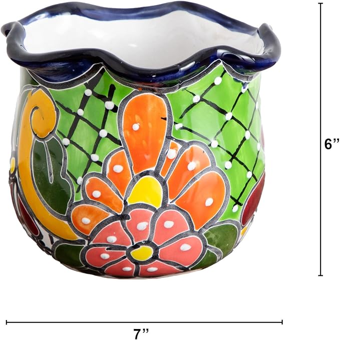Handcrafted Talavera Ceramic Planter (7 Inch)