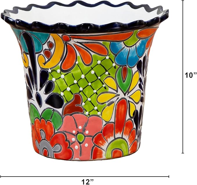 Handcrafted Talavera Ceramic Planter (12 Inch)
