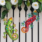 Handcrafted Metal Gecko Wall Art Set (2-Piece)