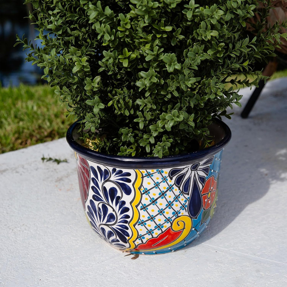 Handcrafted Talavera Ceramic Planter Pot (12.5 Inch)