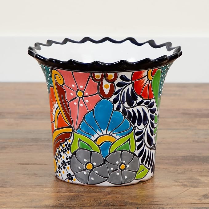 Handcrafted Talavera Ceramic Planter (12 Inch)