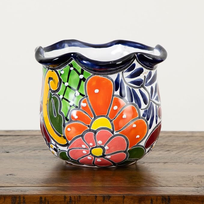 Handcrafted Talavera Ceramic Planter (7 Inch)